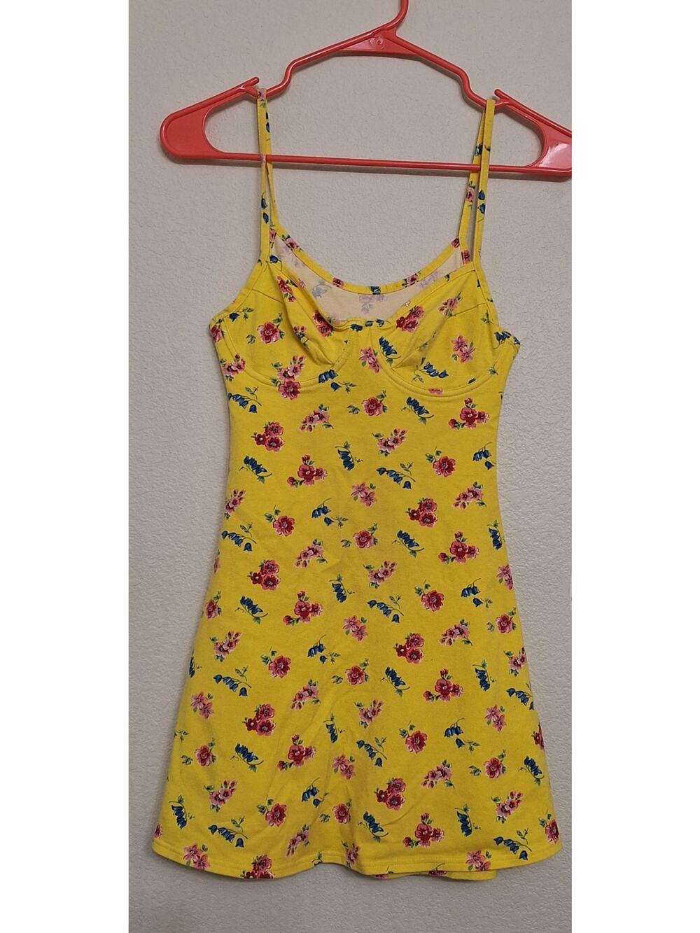 Next Ladieswear Yellow Dress With Flowers Size 6